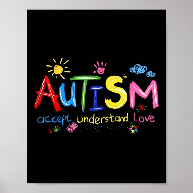 Acceptera Förstå Kärlek Autism Acceptans Stöd För Poster (Framsidan)