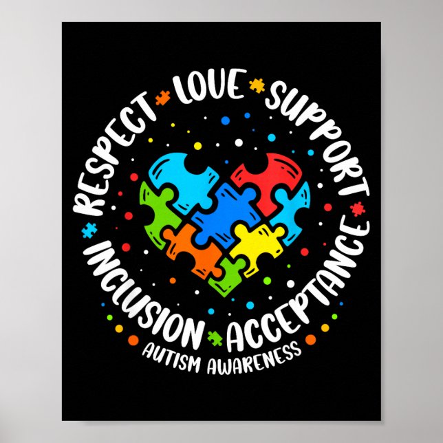 Acceptera förstå kärlek för kvinnor lärare autism poster (Framsidan)