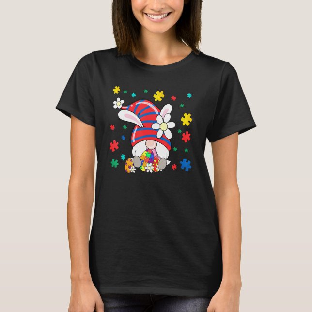 Acceptera Förstå Kärlek Gnome Autism Medvetenhet Ö T Shirt (Framsida)