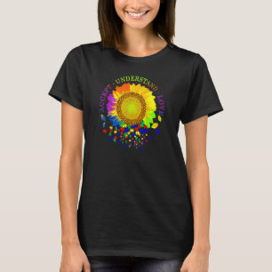 Acceptera Förstå Kärlek Solros Autism Acceptans T Shirt