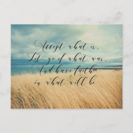 Acceptera fotovykort för motivering av strand vykort