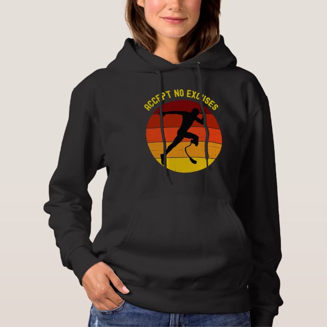 Acceptera inga ursäkter Amputerad idrottare spring T Shirt (Framsida)