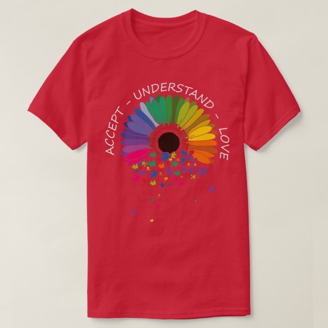 Acceptera insikten om Kärlek Autism Awareness 2 T Shirt (Design framsida)