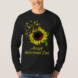 Acceptera insikten om Kärlek solrosautism T Shirt