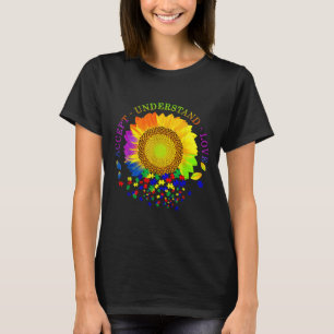 Acceptera insikten om Kärlek solrosautism T Shirt