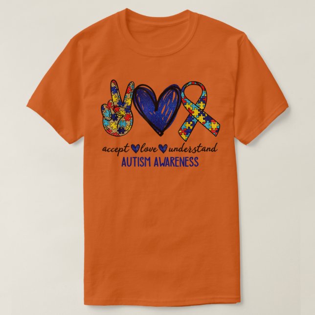 Acceptera Kärlek Autism Awareness Autism Mo T Shirt (Design framsida)