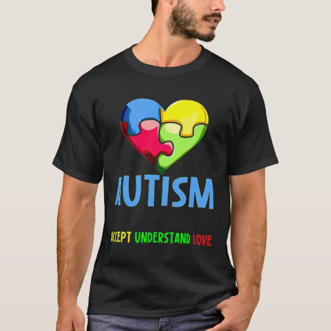 Acceptera Kärlek Autism Awareness Day T Shirt (Framsida)