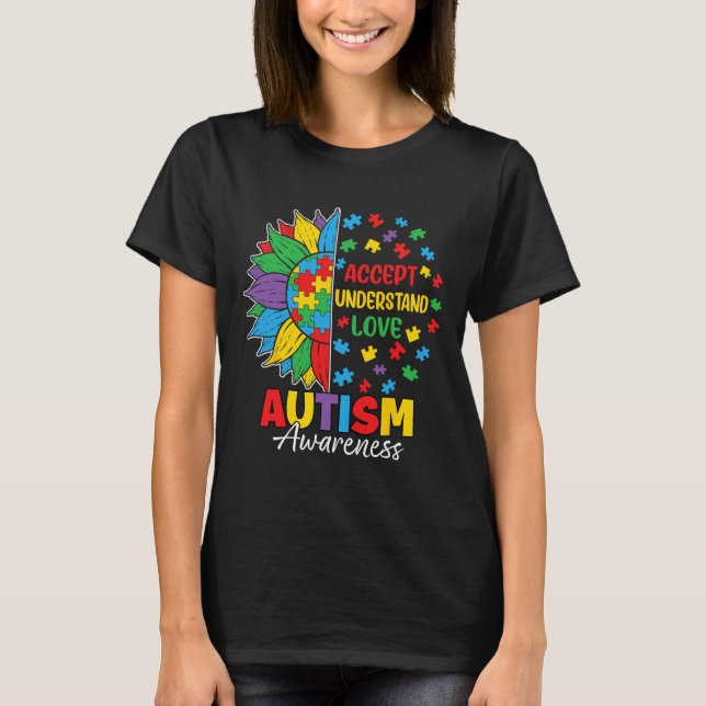 Acceptera Kärlek Autism Day T Shirt (Framsida)