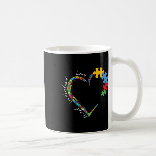 Acceptera Kärlek förstå Autism Support Funny Autis Kaffemugg (Höger)