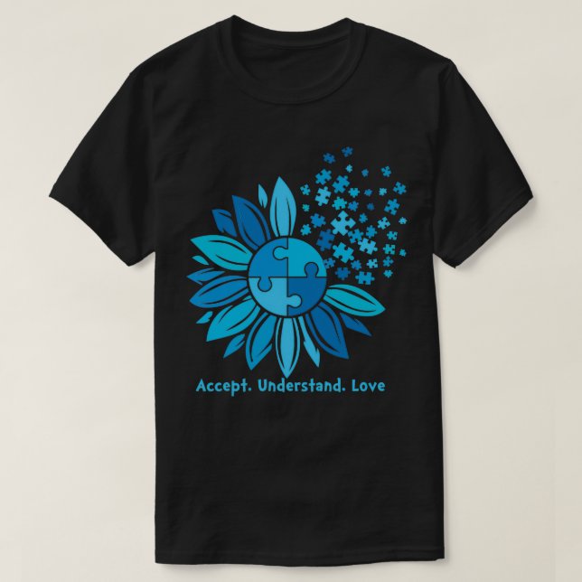 Acceptera Kärlek förstå autismmedvetenheten 4 T Shirt (Design framsida)