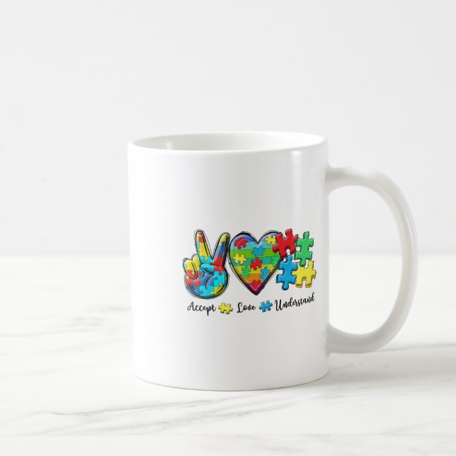 Acceptera Kärlek förstå Manar för att öka medveten Kaffemugg (Höger)
