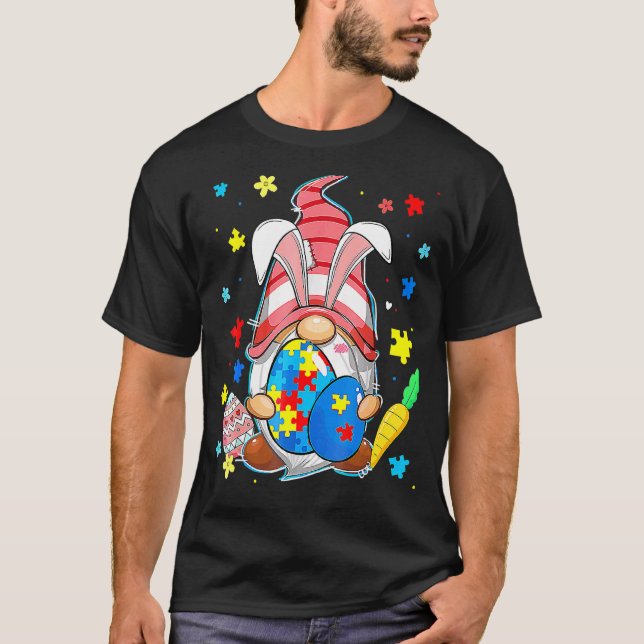 Acceptera Kärlek Gnom Autism Medvetenhet Påskdag T Shirt (Framsida)