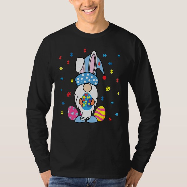 Acceptera Kärlek Gnome Autism Awareness Öster T Shirt (Framsida)
