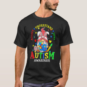 Acceptera Kärlek Gnome Autism Awareness Öster T Shirt