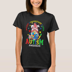 Acceptera Kärlek Gnome Autism Awareness Öster T Shirt