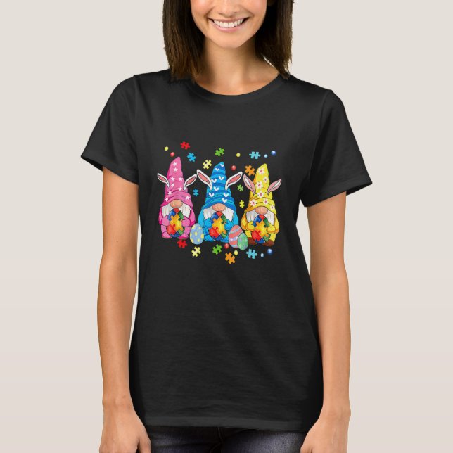 Acceptera Kärlek Gnome Autism Awareness Öster T Shirt (Framsida)