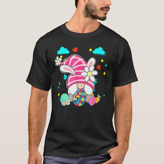 Acceptera Kärlek Gnome Autism Awareness Öster T Shirt (Framsida)