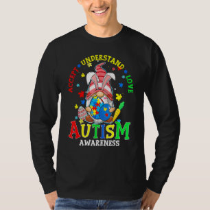 Acceptera Kärlek Gnome Autism Awareness Öster T Shirt
