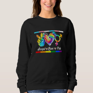 Acceptera Kärlek Pride Transgender Tie Dye LGBt Pr T Shirt