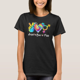 Acceptera Kärlek Pride Transgender Tie Dye LGBt Pr T Shirt