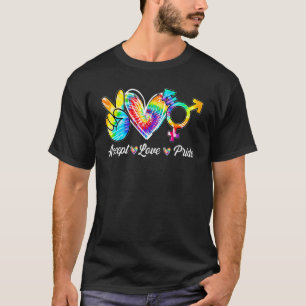 Acceptera Kärlek Pride Transgender Tie Dye LGBt Pr T Shirt