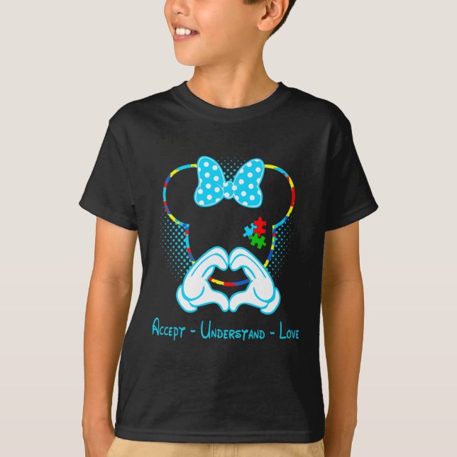 Acceptera medvetenheten om autism i Kärlek - Mouse T Shirt (Framsida)