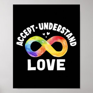 Acceptera medvetenheten om Kärlek Autism ASD Infin Poster