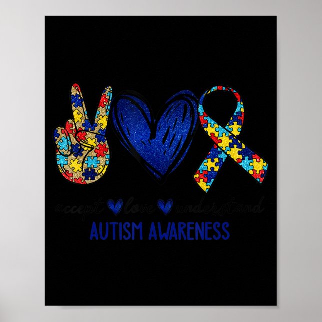 Acceptera medvetenheten om Kärlek Autism T-Shirt A Poster (Framsidan)