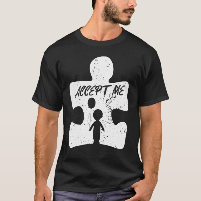 Acceptera Mig Autism Medvetenhet T Shirt (Framsida)