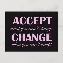 Acceptera mot ändring - vykort för motivation