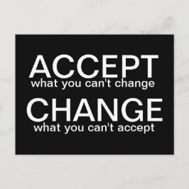 Acceptera mot ändring - vykort för motivation