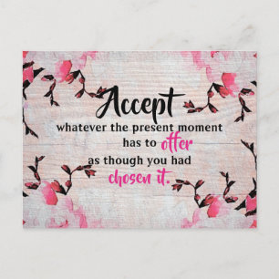 Acceptera motiverad inspirationsoffert vykort