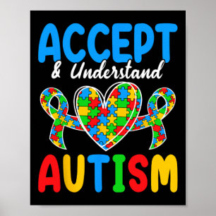 Acceptera och förstå autismdagen poster