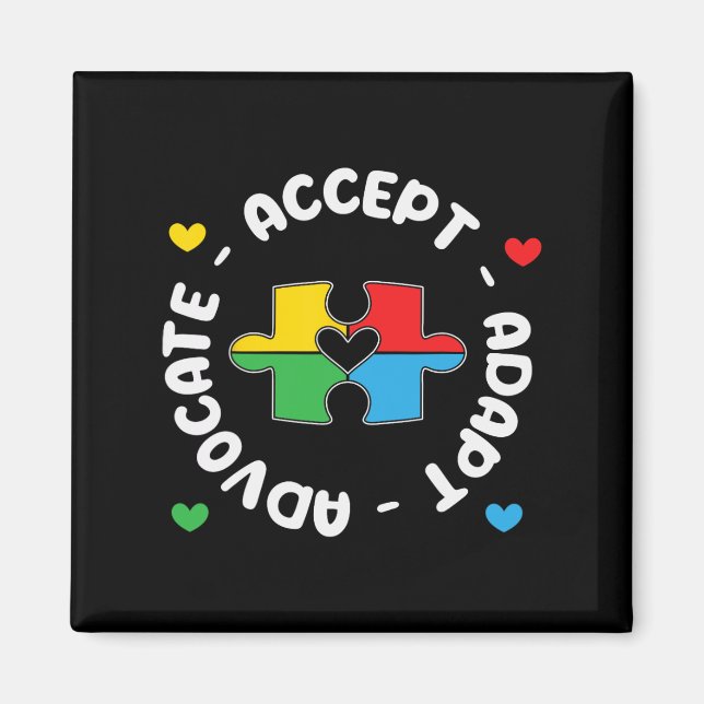 Acceptera proffs Adapt Support Autism Awareness Un Magnet (Framsidan)