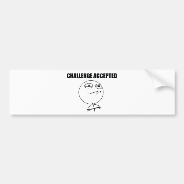 Accepterad utmaning bildekal (Framsidan)