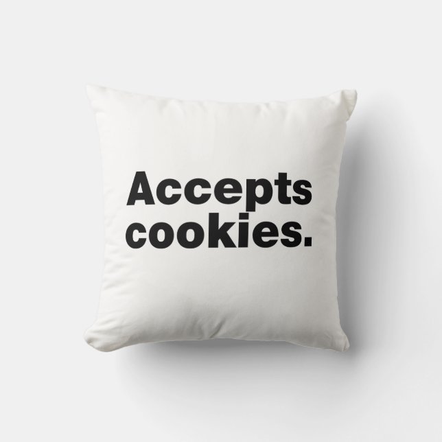 Accepterar cookies kudde (Framsida)
