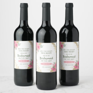 Accepterar du Rosé Bridesmaid Frieri? Vinflaska Etikett