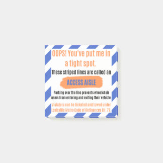 Access Aisle Sticker för Louisville, Kentucky Post-it Block