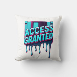 Access Granted | Retro Hacker Floppy Disk Graphic Kudde