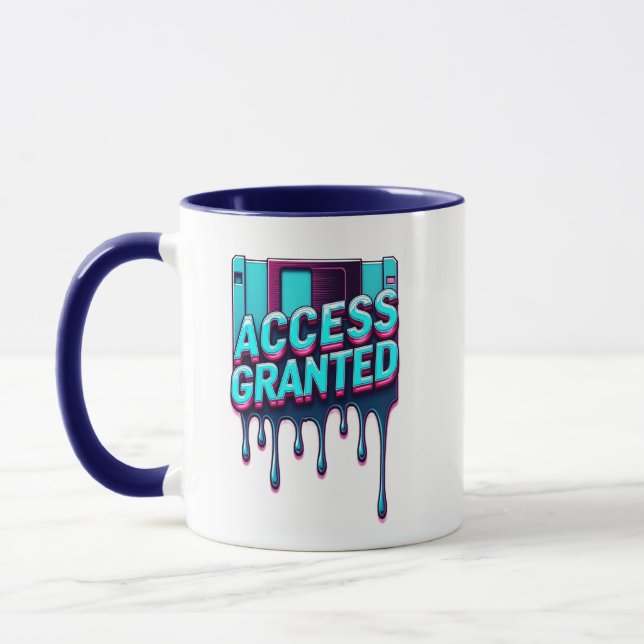 Access Granted | Retro Tech & Cybersecurity Floppy Mugg (Vänster)