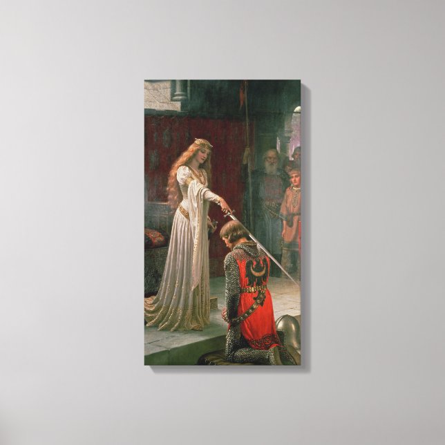 Accolade (av Edmond Blair Leighton) Canvastryck (Framsida)