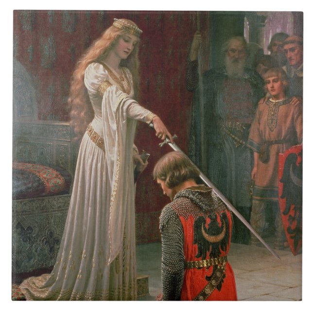 Accolade (av Edmond Blair Leighton) Kakelplatta (Framsidan)