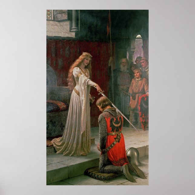 Accolade av Edmund Blair Leighton, c. 1901 Poster (Framsidan)