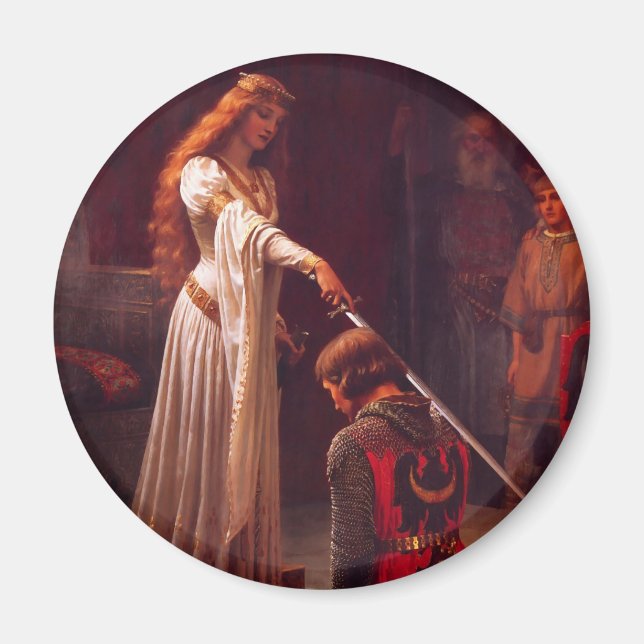 Accolade av Edmund Blair Leighton Magnet (Framsidan)