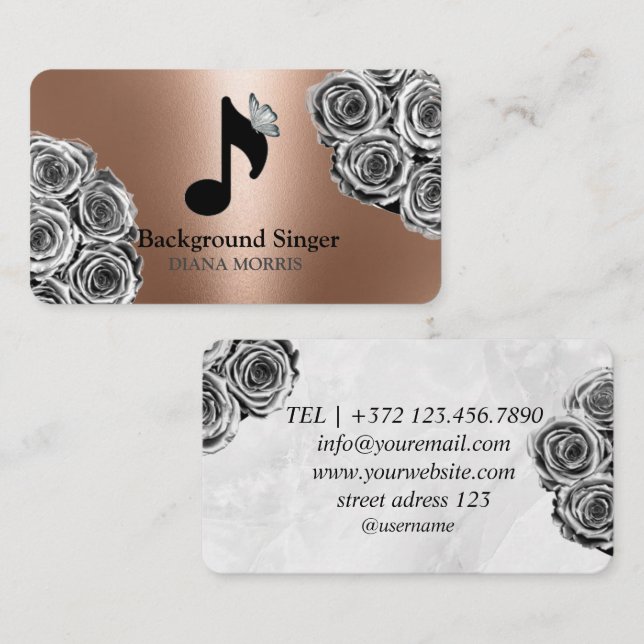 Accompanist Band Director Background Singer Visitkort (Fram/baksida)