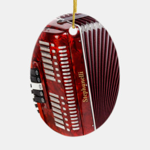 ACCORDIAN-MUSIKALEN INSTRUMENTERAR JULGRANSPRYDNAD KERAMIK