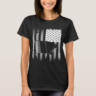 Accordion American Flagga 4:e juli Accordionist P T Shirt