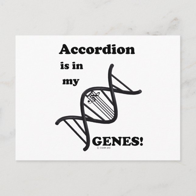 Accordion är i mina gener! vykort (Framsida)