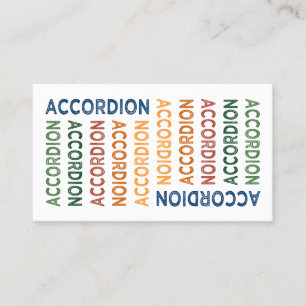 Accordion Cute Colorful Visitkort