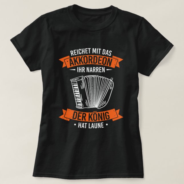 Accordion Din Jester Musician Harmonica Instrumen T Shirt (Design framsida)